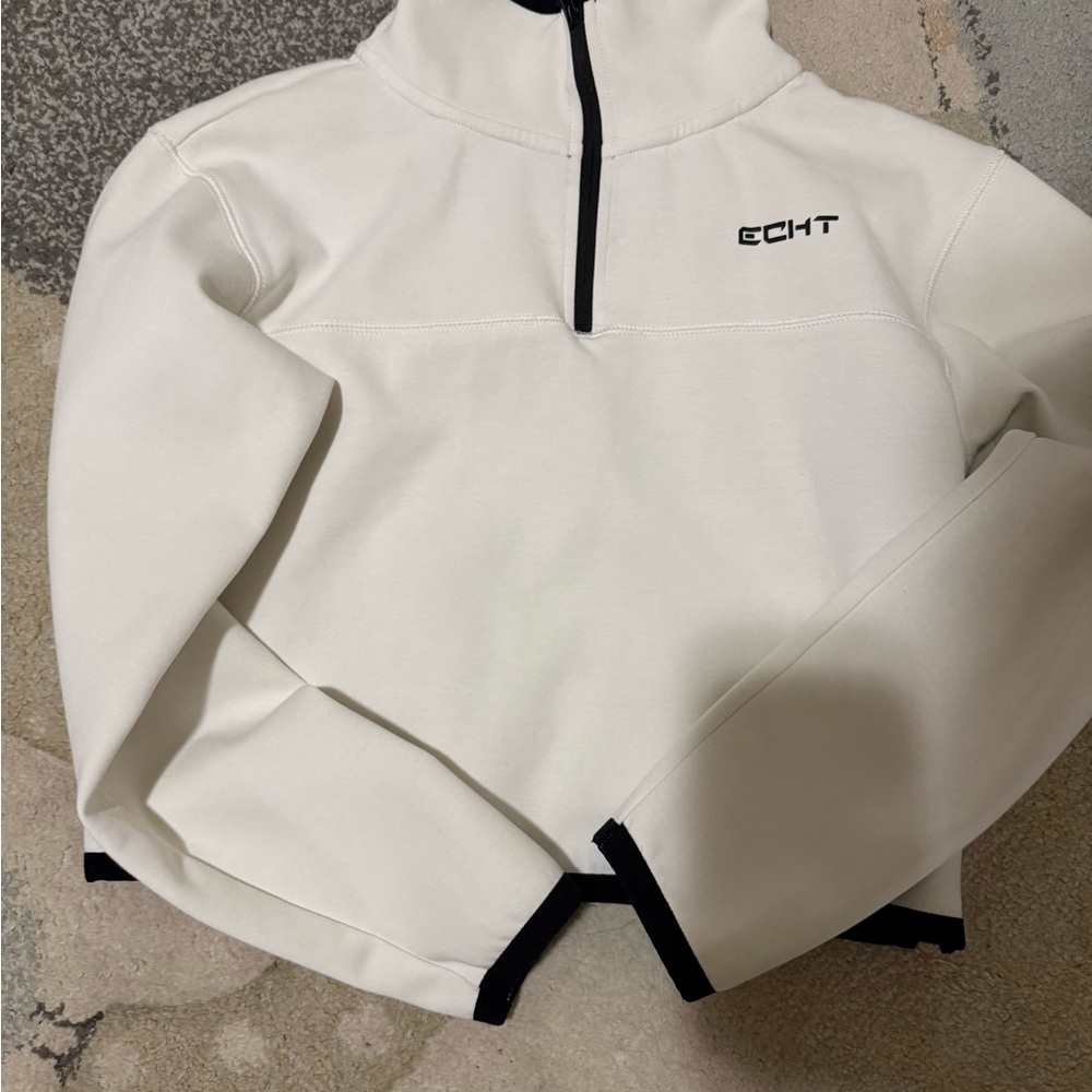Echt White and Black Cropped Half-Zip Pullover-NWOT - Picture 4 of 4